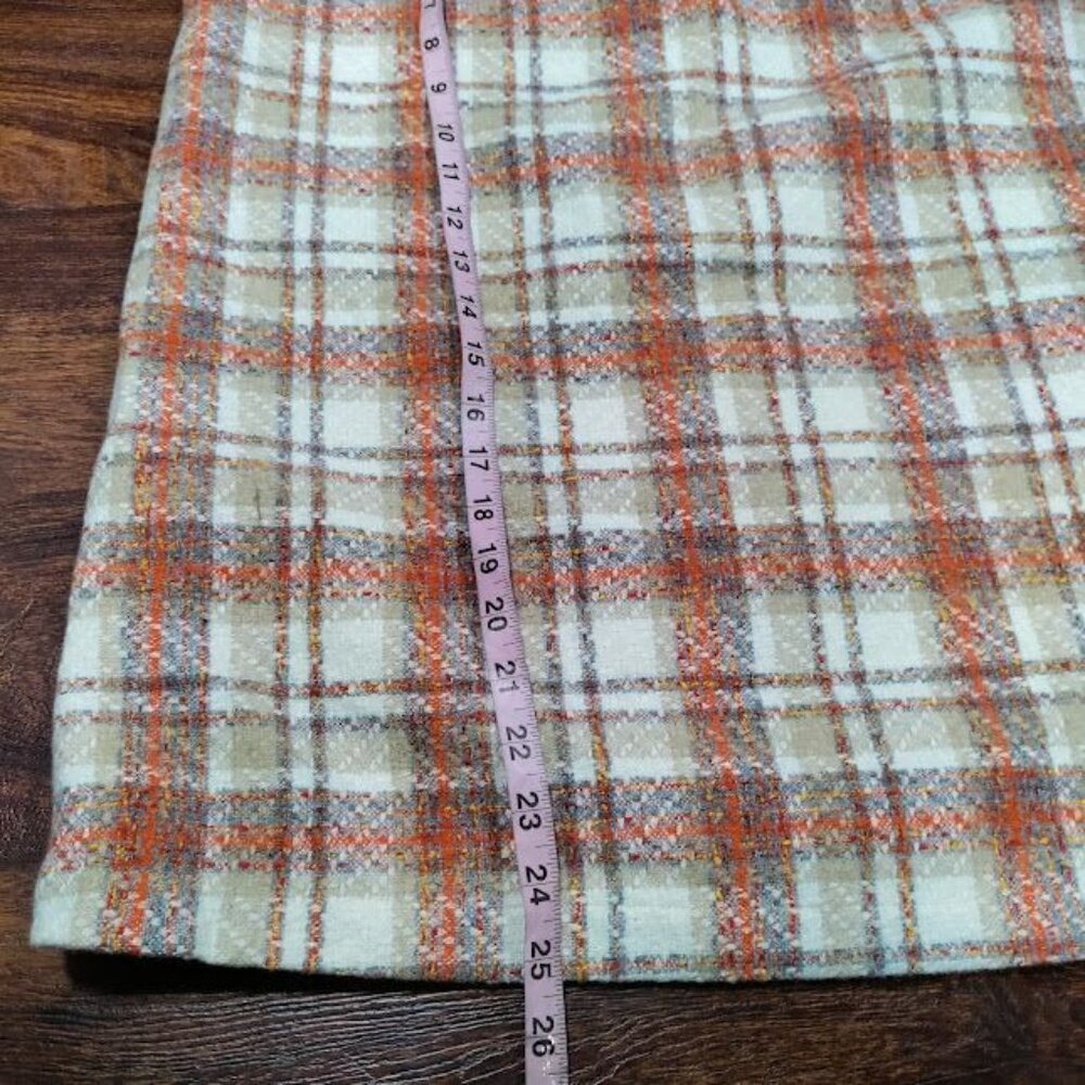 Aura Orange/Beige Plaid Retro 1970s Style  Sleeveless Mini Dress Size Large NWT - Picture 10 of 10